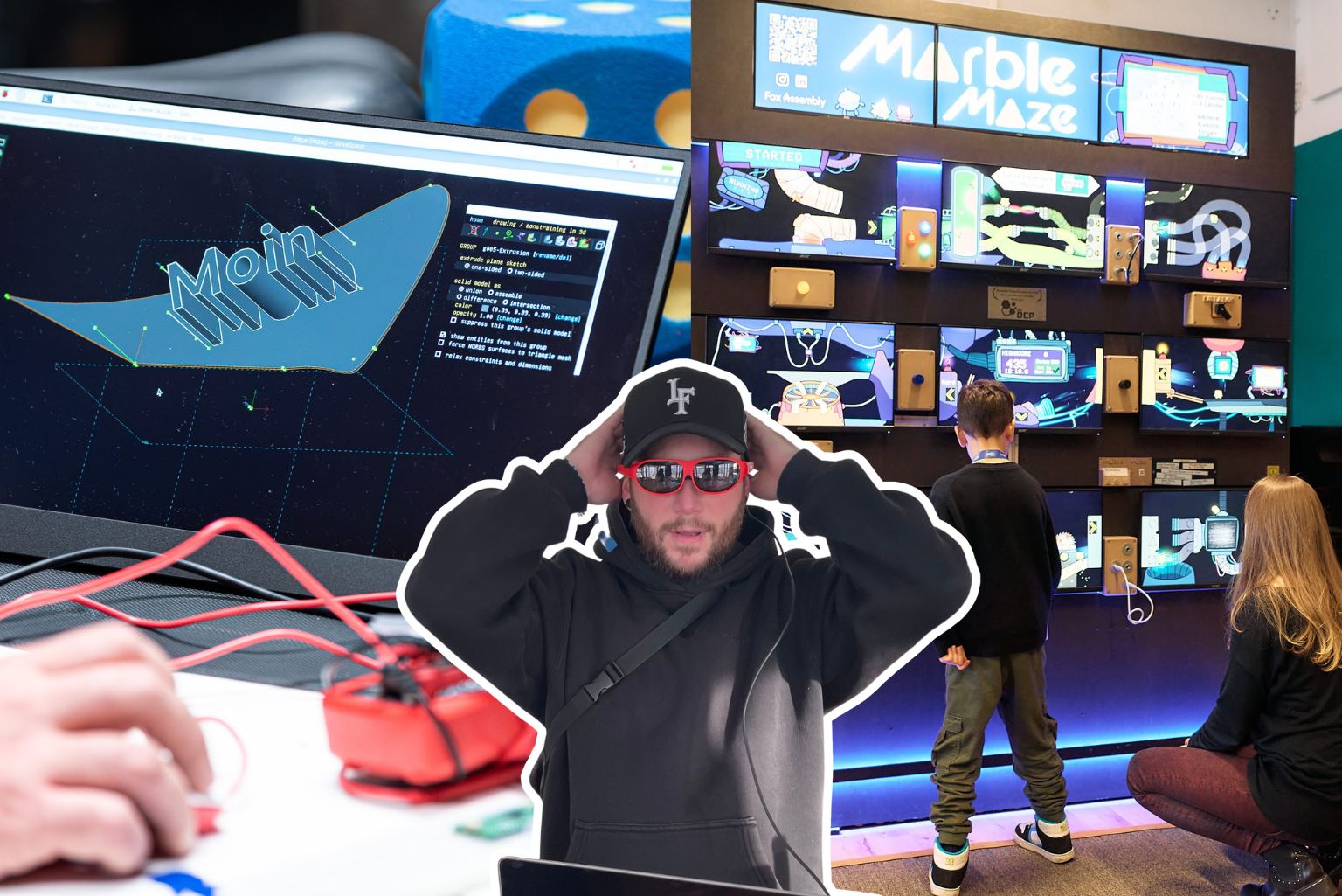 cropped out picture of two a man and women wearing a VR headset and XR glasses